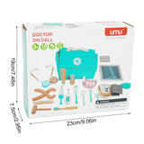 17pcs Kids Doctor Playset Pretend Play Wood Toy Doctor Kit Medical Bag Hand Eye Coordination Toy For Kids