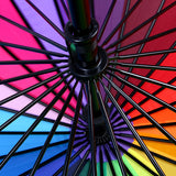 2020 Fashionable 24K Rainbow Big Umbrella Windproof Men's Leather Long Samurai Umbrella Women's Umbrella