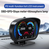 P2 OBD Car HUD Head-up Display LCD Instrument GPS Vehicle Slope Meter Atmosphere Lamp