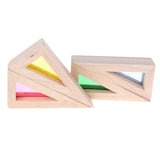 Rainbow Acrylic Wooden Building Blocks Baby Educational Toy Kids Toy
