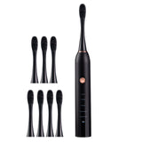 Electric Toothbrush Rechargeable Black White Sonic Teeth Brush Oral Hygiene IPX7 Waterproof with Replacement Brush Head Gift