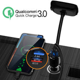 LCD Screen Folder MP3 Music Player QC3.0 Bluetooth Car Charger Fast FM Transmitter Handsfree Kit With TF AUX USB