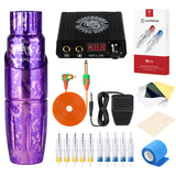 Mast Rotary Tattoo Machine Permanent Makeup  Pen Gun Set Purple Machine with LCD Mini Power Supply Needles Cartridge Tattoo Kit