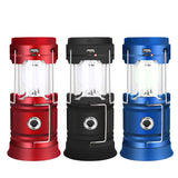 Portable Solar LED Camping Light Outdoor Tent Light USB Rechargeable Emergency Lamp Search Light