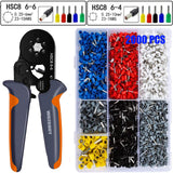 WOZOBUY Ferrule Crimping Tool Kit, HSC8 6-6/6-4 Pliers,For Tube Terminal Wire End Terminal,with 800/1900/2000 Pcs wWre Connector