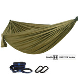 Oversized 118in*79in Camping Hammock for Outdoors Travel Backpacking,Double Hammock with Tree Straps, Nylon Portable Hammock