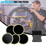 Bicycle Tire Repair Tool Kit Portable MTB Mountain Bike Glue-free Type Rubber Mend Patch with Sandpaper Storage Box