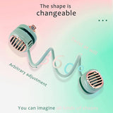Portable Neck Fan Hands-Free Personal USB Fan-Ultra-Light Rechargeable Battery Operated Bladeless Fan 4 Speeds Green