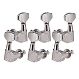 Folk Guitar Parts Alloy String Tuning Pegs Tuners 3R3L Square Button Chrome