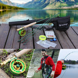 Sougayilang 2.7m Fly Fishing Rod and 5/6 Fly Fishing Reel Combos Fishing Pole Fish Line Bag Lure Flies Backing Line Full Set