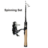 Travel Fishing Rod 1.25 m 1.5 m  Telescopic Fishing Rod 2-7 g Lure Weight Ultralight Carbon Spinning Rod Trout Fishing Set