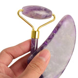 Jade Facial Roller Guasha Sets Natural Crystal China Traditional Massage Stones Home Diy Spa Tools for Skin Health Care Slimming
