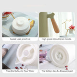 1L Large Capacity Vacuum Insulation Water Kettle With Wooden Handle Glass Liner Persistent Heat Home Hot Water Bottle Thermos
