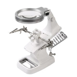 Desktop LED Magnifier Lamp Light Magnifying Glass Lens 4.5X Loupes Magnification Work Lamp Adjustable Handheld Rechargeable Red
