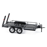 Metal Trailer with 4 Tires Black 465*290MM for 1/10 RC Crawler Car Axial SCX10 90046 AXI03007 Traxxas TRX-4 Redcat Gen8