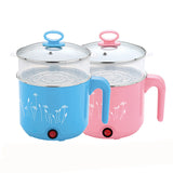 Cute 1.8L 450W Multifunction Electric Cooker Stainless Steel Steamer Hot Pot Noodles Pots Rice Cooker Steamed Eggs Pan Soup Pots