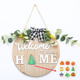 Hot Welcome Door Sign Interchangeable Seasonal Home Sign Rustic Farmhouse Decor Front Door Decor For Home