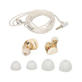 3.5mm Wired Headphone Ergonomic Design In Ear Monitor Earbuds Earphone with MMCX Connection Cable for Singers Drummer Musician