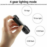 2 In 1 LED Work Light T6 COB Portable Waterproof Torch Flash High Bright USB Rechargeable Flashlight Car Work Lamp