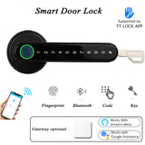 Bluetooth Lock TTLOCK Smart Home Door Lock Alexa Google home Biometric fingerprint lock Electric Handle Lock Wooden door