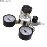 CGA320 W21.8 Dual Gauge CO2 Gas Regulator for Homebrew Soda Draft Beer Dispenser Set with 5/16'' Barbed Shuttoff Valve 0-3000PSI