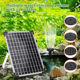 10V 12W Solar Fountain Water Pump Kit Solar Fountain Pump Multiple Modes with 13 Nozzles for Private Gardens