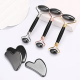 Jade Stone Facial Massage Roller For Face Neck Natural Massager Green Guasha Scraper Set Thin Lift Beauty Slimming Tools Roller
