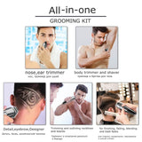 17 piece kit electric shaver for men facial body groomer wet dry shaving machine beard electric razor rechargeable hair shaver