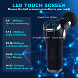 Mini LCD Massage Gun 32 Speed Touch Screen Deep Tissue Percussion Muscle Mini Massager Fascial Gun For Pain Relief Body Massage