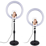 LED Ring Light With Phone Holder And Monopod LED Ring Ligh Dimmable 3 Light Modes Ring Lights For Live Streaming Photography