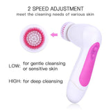 6 in 1 360 Rotating Face &amp; Body Cleansing Brush,2 Speeds Cleaner Machine Shower Back Spin Brush  Skin Care Tools With Carry Case