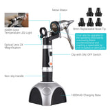 Optical Nasal Speculum 2X Magnification LED Light 9mm Replaceable Nose Tip 1600mAh Charge Rhinoscope Nose Diagnostic Supplies