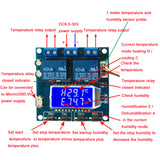 LCD Display Temperature Controller DC 12V Sensor Module Micro USB Humidity Thermostat Intelligent 2-Channel Relay High Accuracy