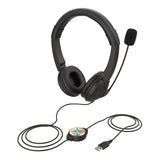 Wired Headset Headphone USB with Microphone Adjustable Headband Earphone Volume Control Speaker Mic Mute Volume adjustment