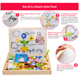 Montessori Kid Toy Wooden Magnetic Puzzle White Board Drawing Set Cartoon Animals Farm Puzzle Kids Educational Toy Baby Gift Kit