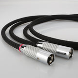 2Pcs Hi-End HIFI Silver-Plated 2 Core XLR OFC PCOCC Female XLR to Male XLR RCA Jack Audio Cables Wire Line