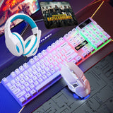 4 in 1 Gaming Keyboard Wired Mouse Headphone Mouse Pad Kit RGB Backlight Keyboard Gamer Ergonomic Mause Mousepad Headset Combos
