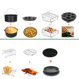 6/7/8in Air Fryer AccessoriesPizza Tray Grill Toast RackHome Kitchen Parts 3.2QT-5.8QT