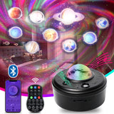 10 Planet Galaxy Starry Sky Projector Lights Bluetooth Speaker Rotating Night Light LED RGB Star Lamp Christmas New Year Gift