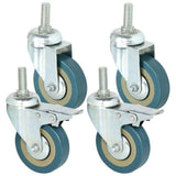 4pcs Heavy Duty 75mm Swivel Castor with Brake Trolley Casters wheels for Furniture