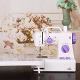 INNE Electric Sewing Machine Mini Small Portable Multifunctional Household Pedal Handmade Repair With Night Light For Beginners