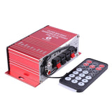 Mini Car Amplifier 2 Channel HIFI Audio Power Amplifier Bluetooth Stereo Car Theater Amp with FM Radio USB/TF/AUX