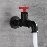 G1/2 Black/Chrome Wall Mounted Bathroom Balcony Outdoor Garden Faucet Single Cool Solid Brass Washer Faucet