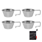 4pcs Mini Cups with Straps 70ml Stainless Steel Cups Camping Cup for Outdoor Camping Hiking Backpacking Traveling