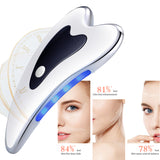 V Face Scraping Plate DropShipping Facial Lifting Gua Sha Massager Electric Red Blue Light Heated Therapy EMS Face Body Slimming