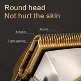 Kemei Professional Hair Clipper Barber Cutters Electric Cordless Hair Trimmer Gold All Metal Hair Cutting Machines KM-1986