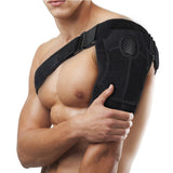 Breathable Gym Sports Care Single Shoulder Support Back Brace Guard Strap Wrap Belt Band Pads Black Adjustable Bandage Men/Women