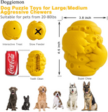 Dog Chew Toys for Aggressive Chewers Large Medium Breeds Dog Puzzle Toys Interactive Treat Dispensing Slow Feeder Durable Safe
