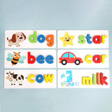 Wood Spelling Words Game Letter Recognition Card Montessori Puzzle STEM Early Educational Toy for Age 4-6 Kids Boys &amp; Girls