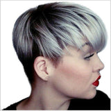 Women's short straight chemical fiber wig headgear
